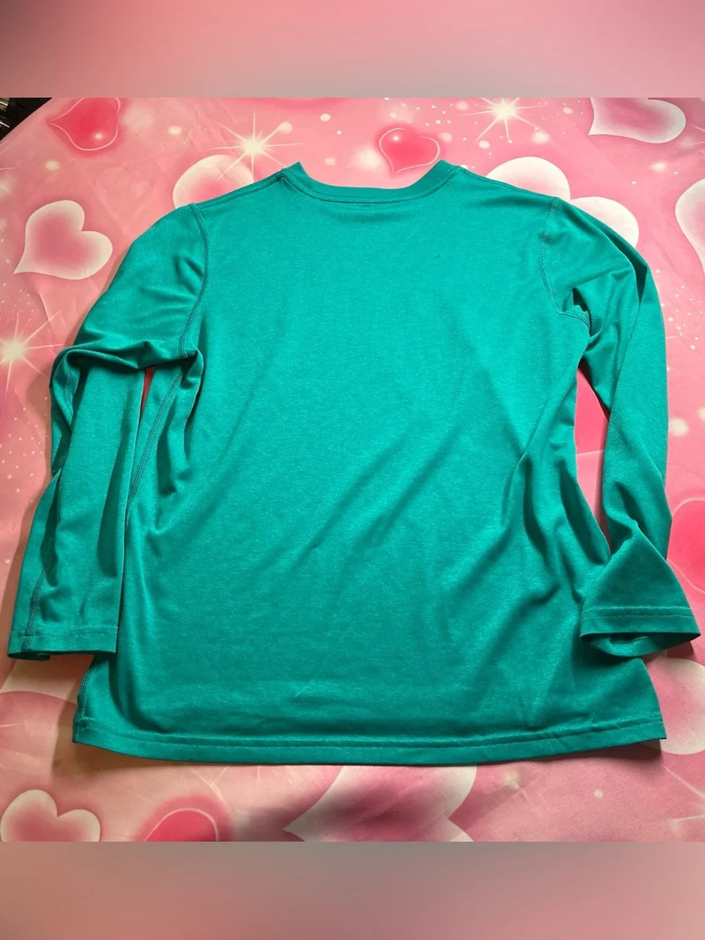 Nike swoosh teal blue long sleeve